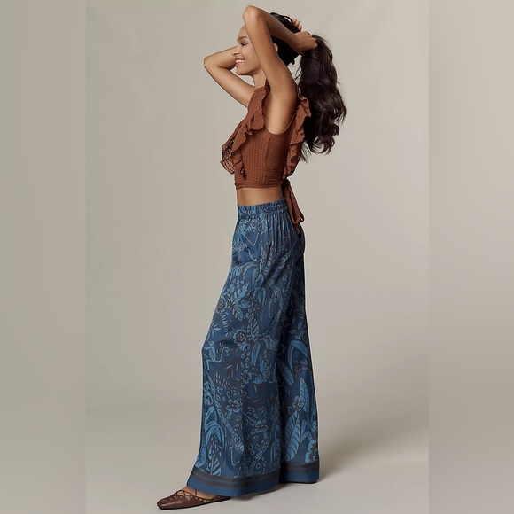 Farm Rio Anthropologie Wide-Leg Printed Pants - Picture 3 of 4